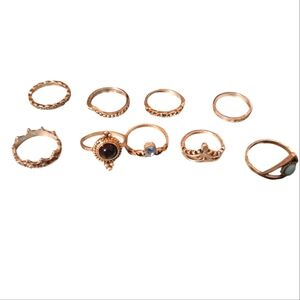 New bundle of 9 costume jewelry rings